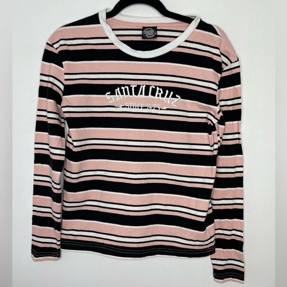 SANTA Cruz stripes embroidered brand top - Picture 1 of 9